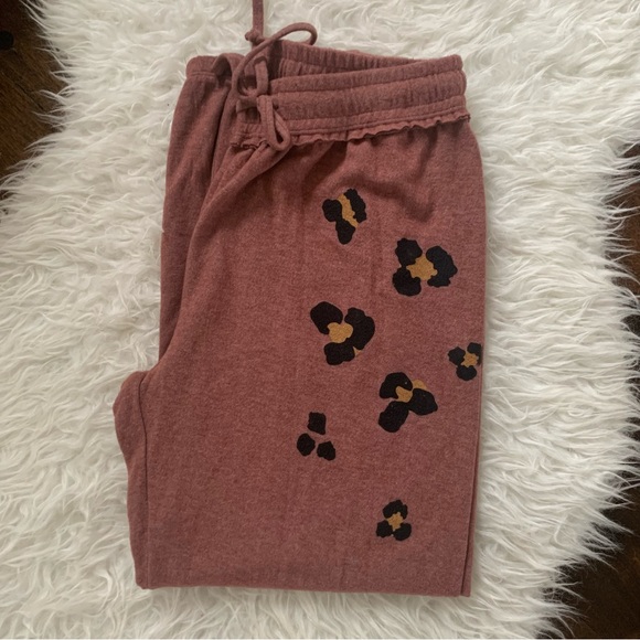 ANTHRO Super soft sweatpants / joggers in clay color w/ black, Size L, Maronie - Picture 3 of 8